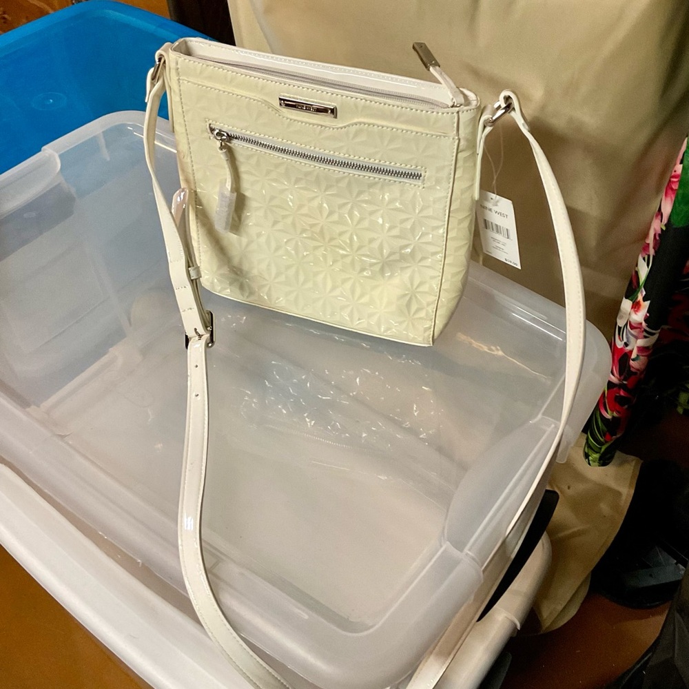 Nine West White Patent Crossbody
